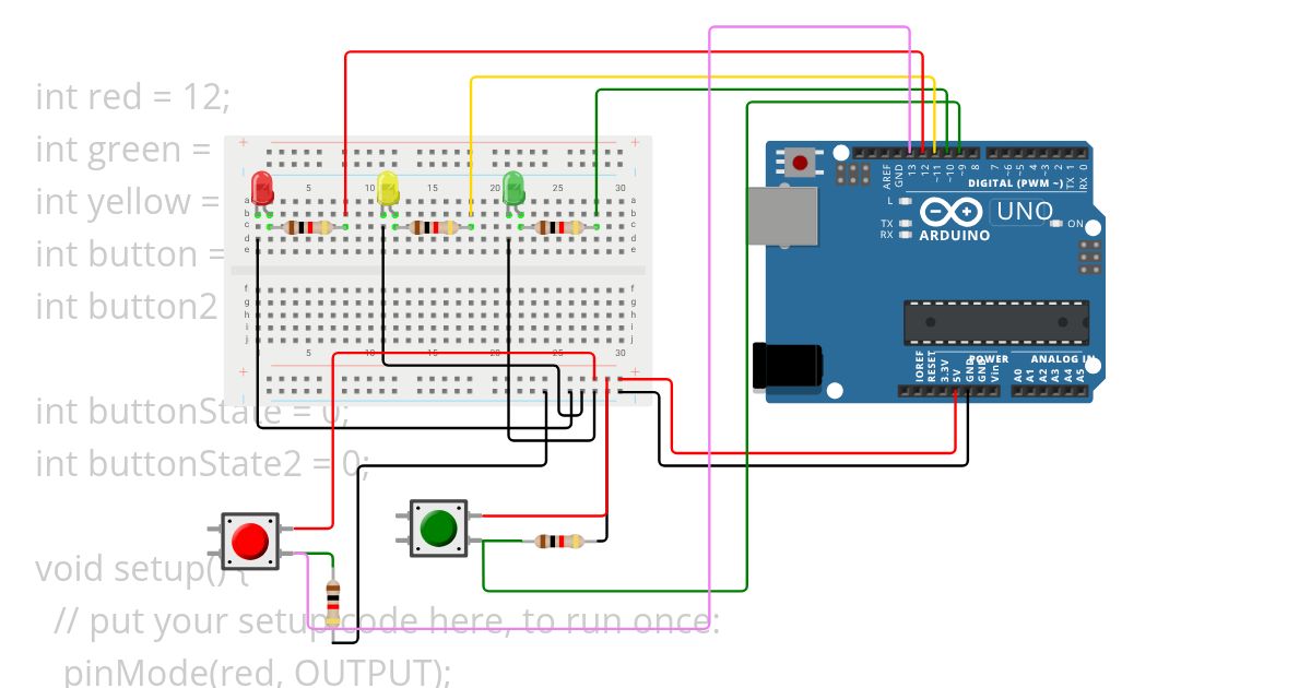traffic light dengan 2 pushbutton simulation