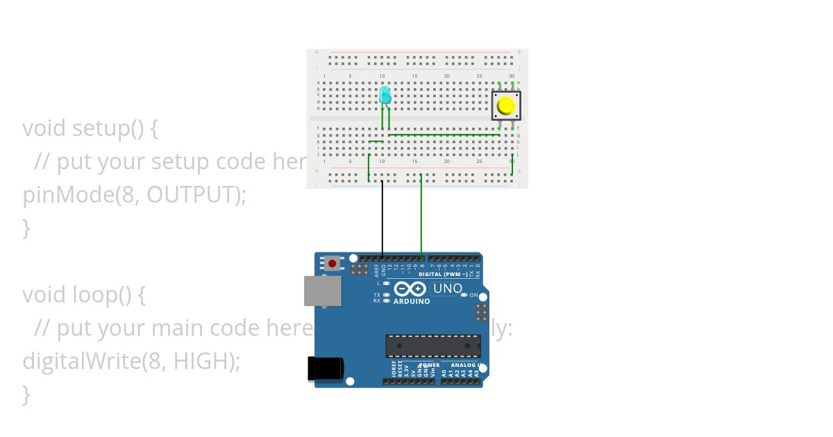 Push button_Exercise (Breadboard) simulation