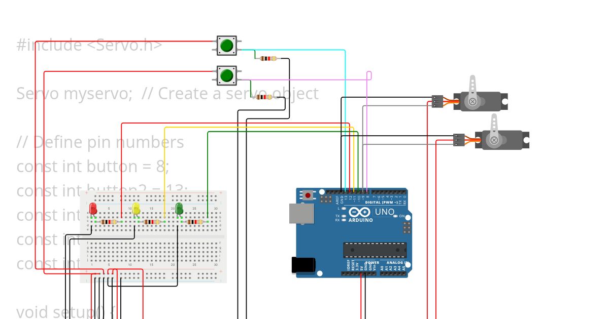 traffic light, 2PB, Dan 2 servo simulation