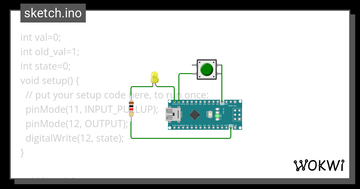 按下状态改变松手不变 Wokwi Esp32 Stm32 Arduino Simulator