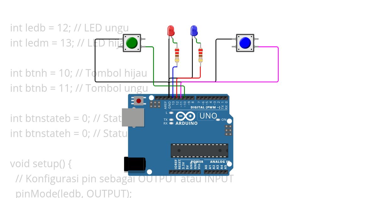 Button to Light simulation