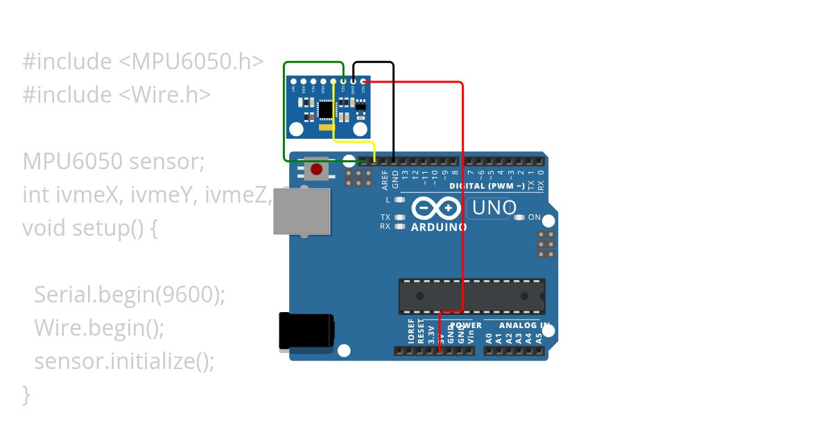 MPU6050 with arduino uno simulation