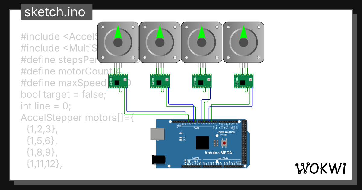 EEP MultiStepper v3 - Wokwi ESP32, STM32, Arduino Simulator