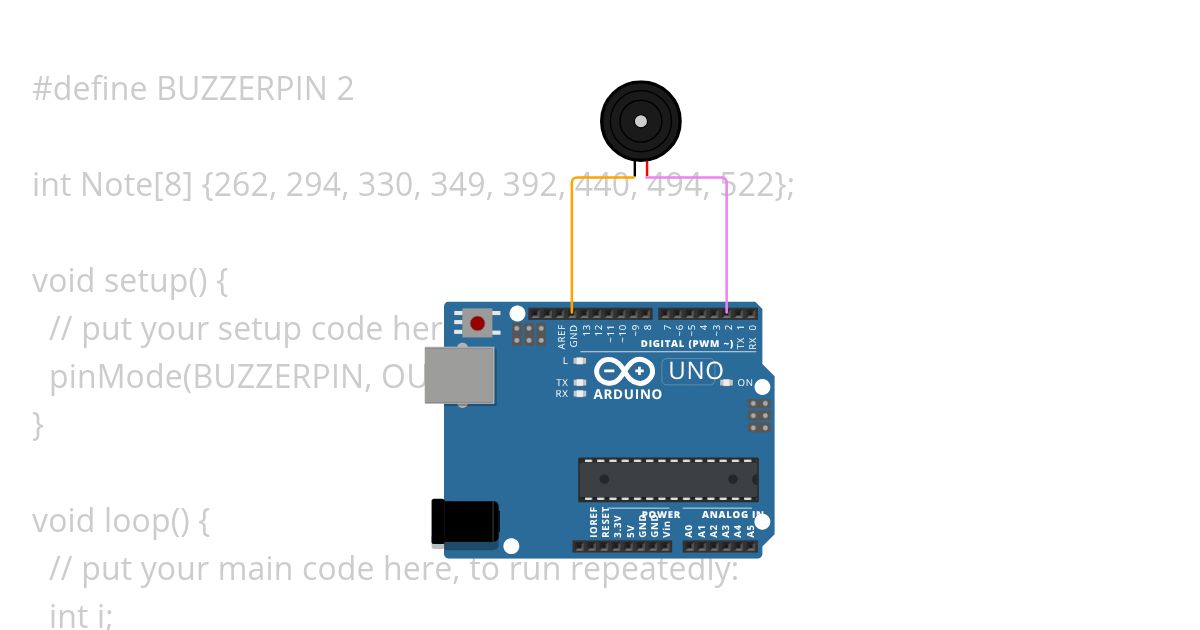 Buuzzer 01 (Do Re Mi Fa So La Ti Do ) simulation