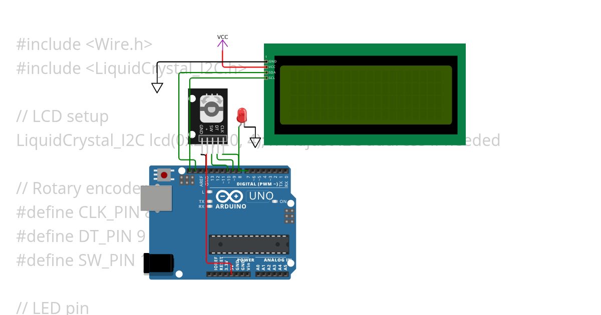 rotary encoder 20x4 lcd Copy simulation