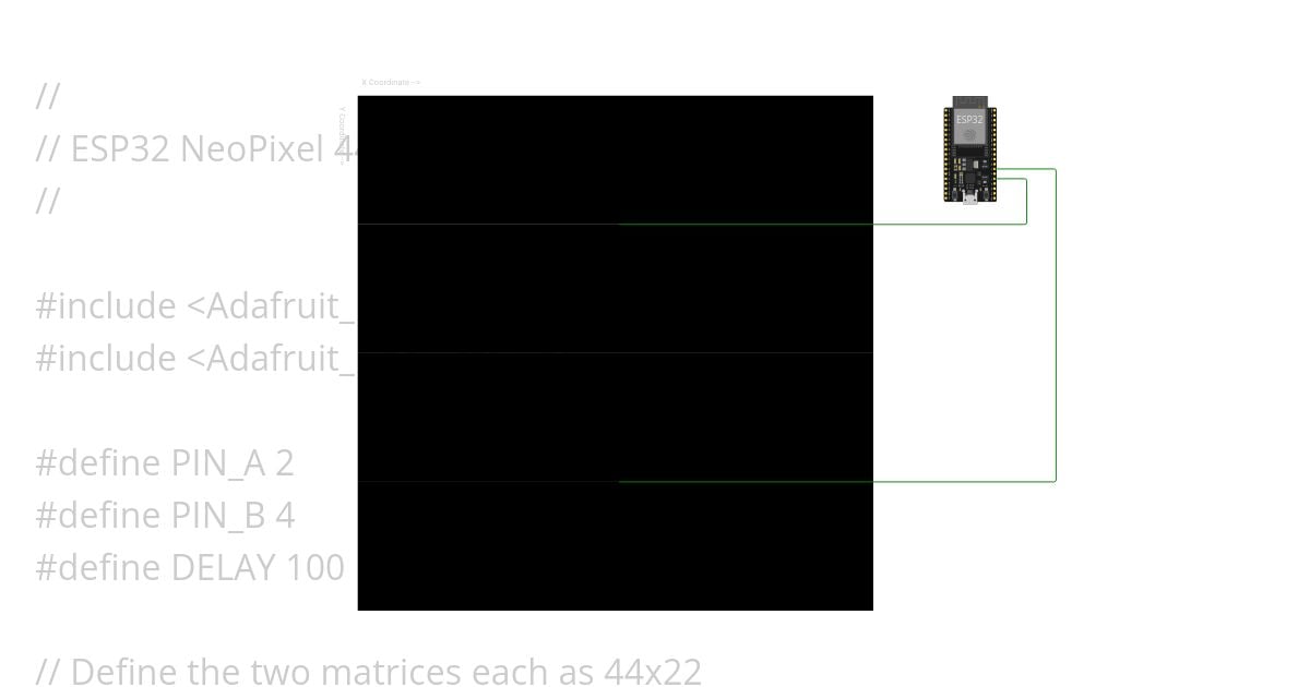 ESP32 44x44 - 2 Matrix Test simulation