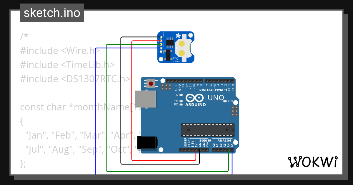 12/31(二)Arduino-RTC時鐘 - Wokwi ESP32, STM32, Arduino Simulator image.