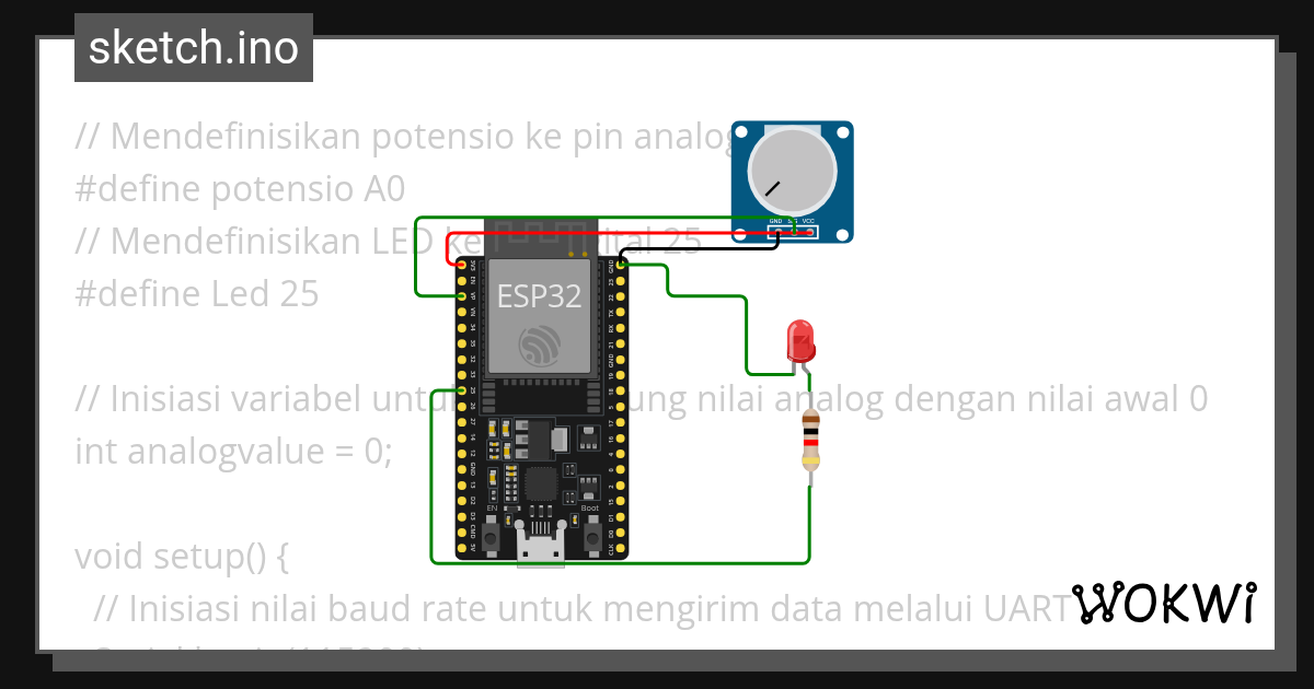 PWM Brightness Controller - Wokwi ESP32, STM32, Arduino Simulator
