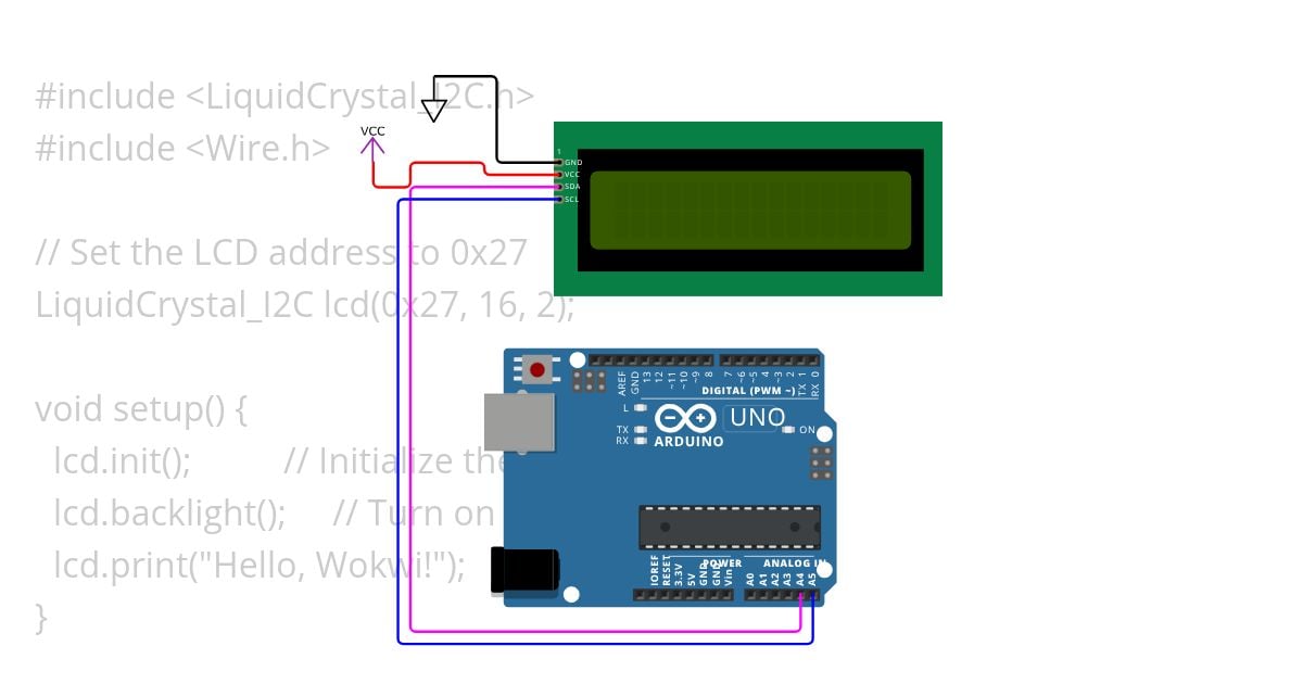 1602 i2c  simulation