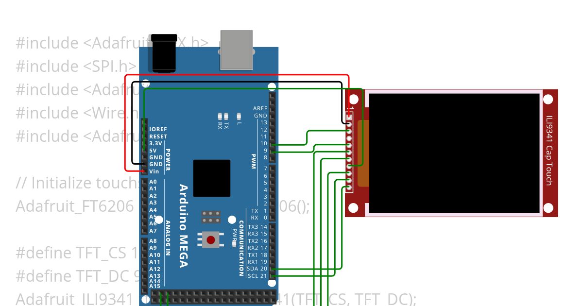 Arduino Mega and ILI9341 Touch simulation