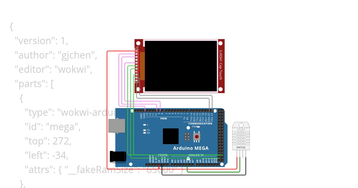 GUISlice ILI9341 FT6206 Arduino Mega simulation
