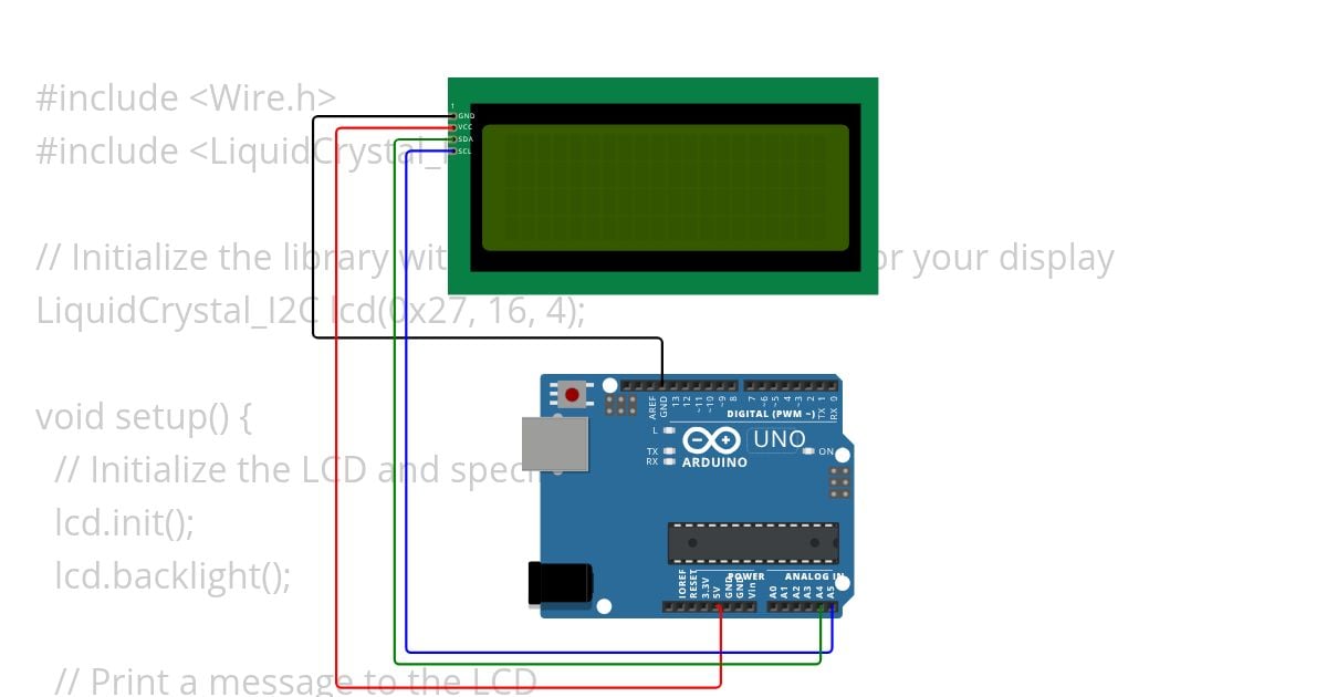 LCD16x4 I2C simulation