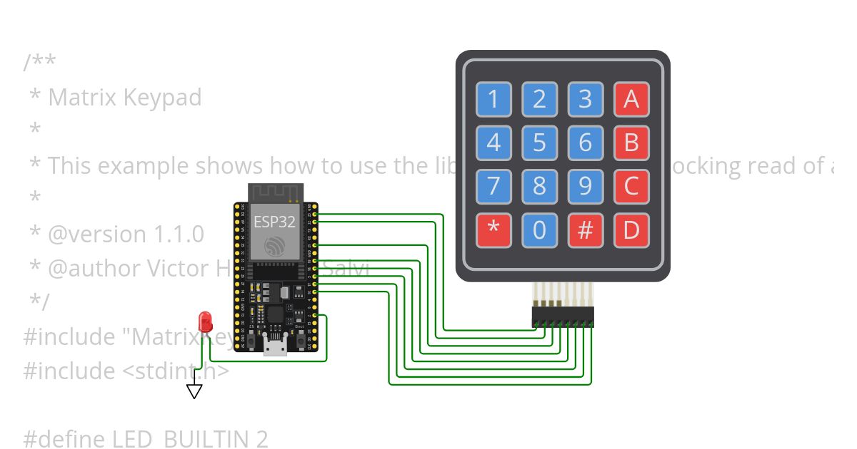 Keypad 4 Kolom with MatrixKeypad by Izal simulation