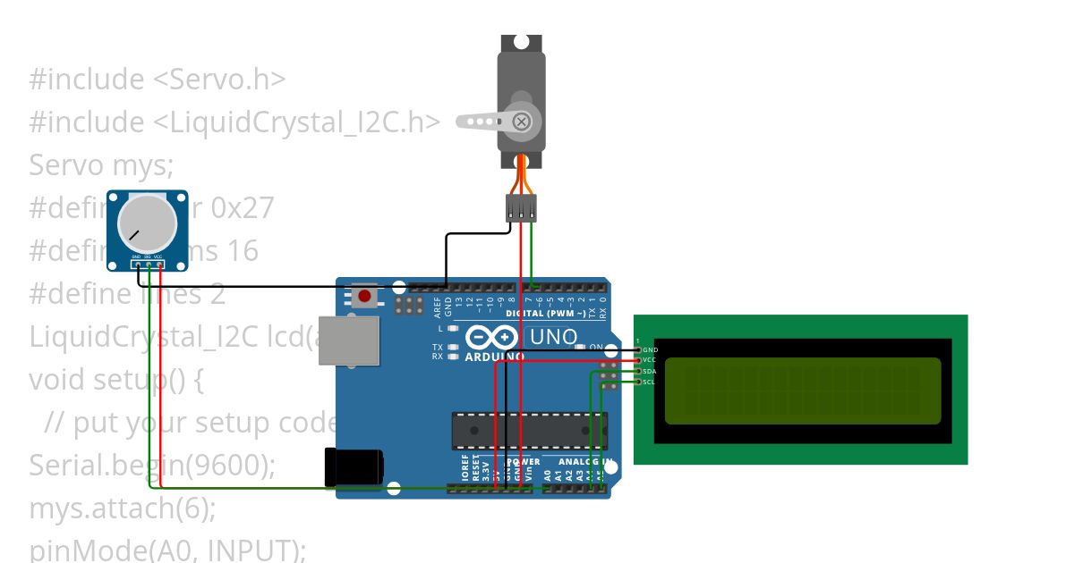 servo with potentiometer and I2C simulation