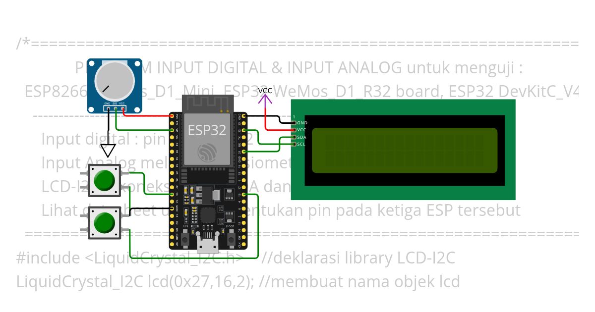 Baca Potensio ESP32 simulation