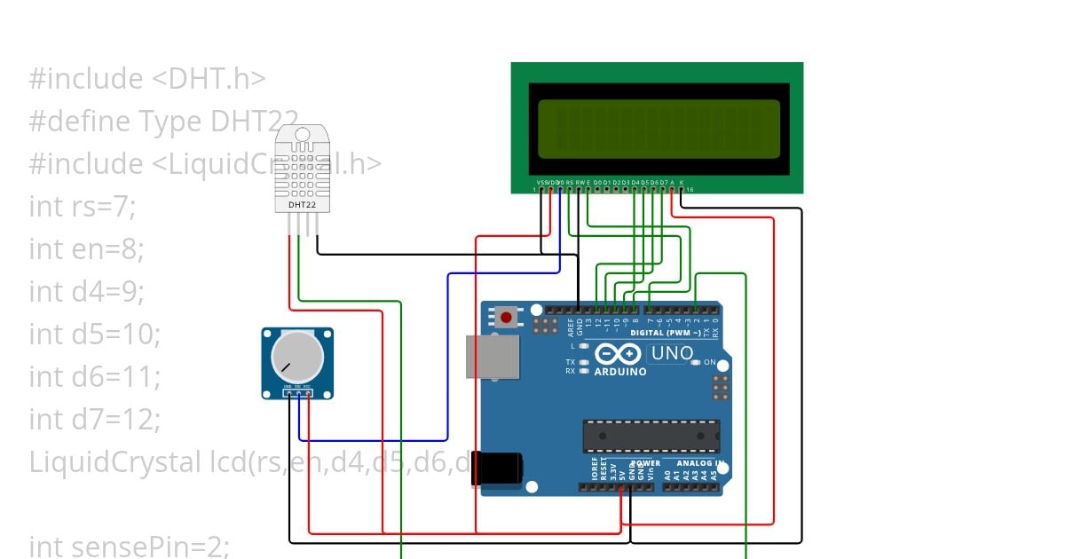 DHT22 with LCD simulation