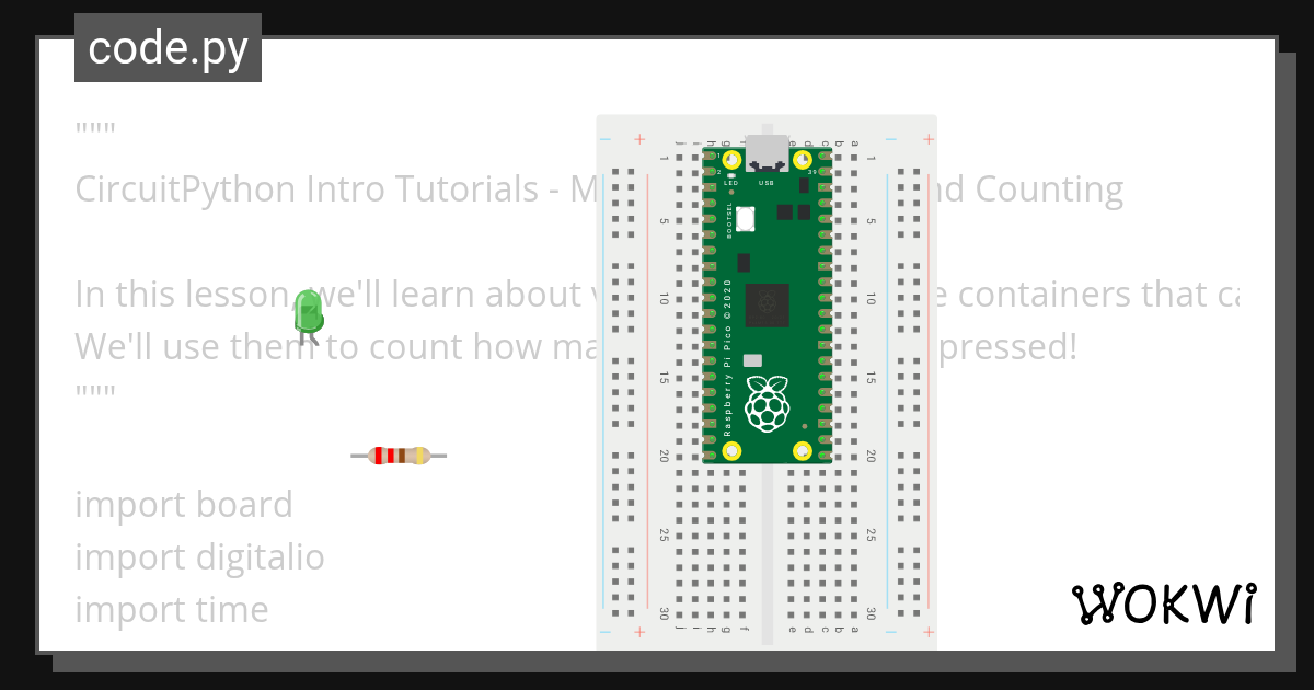 Circuit Python - Module 2 - Wokwi ESP32, STM32, Arduino Simulator