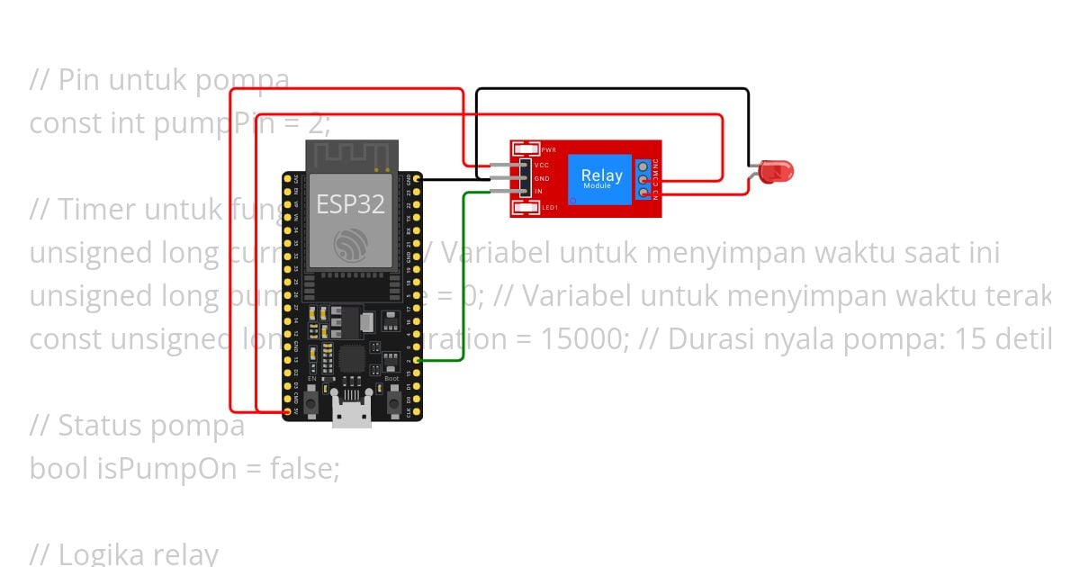 Kendali Pompa Dengan Millis() simulation