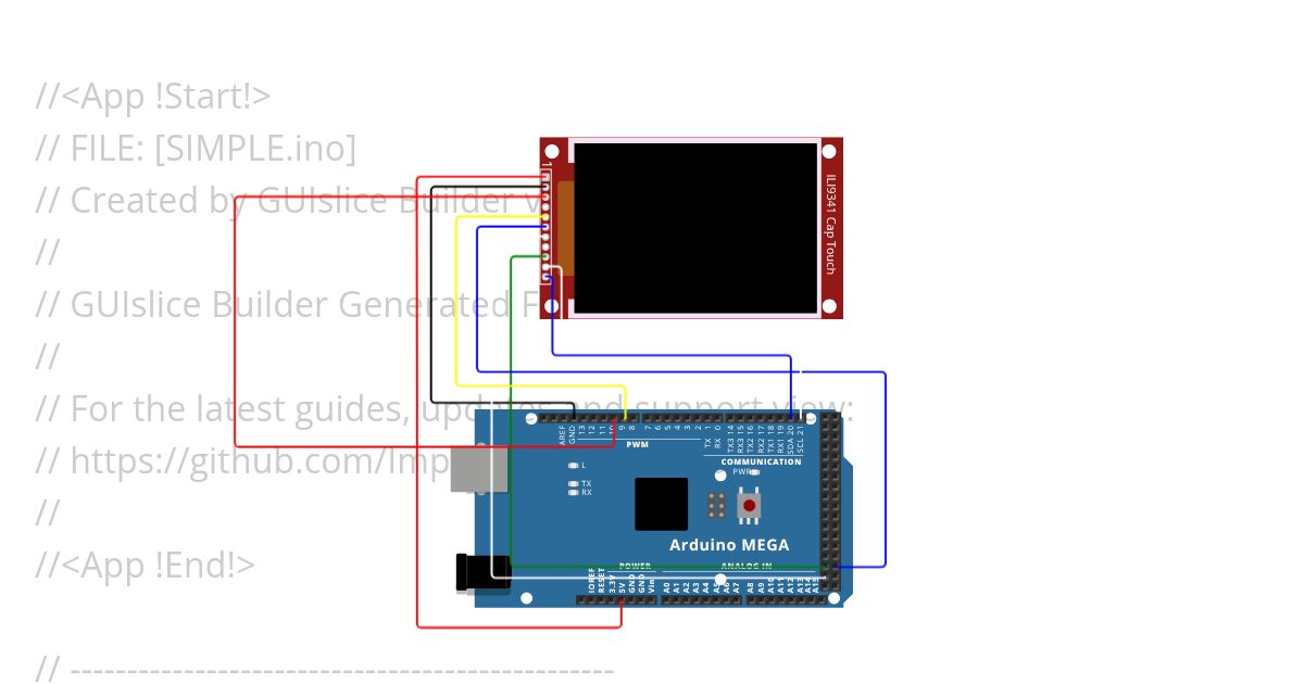 GUISlice FT6206 touch handler Copy simulation