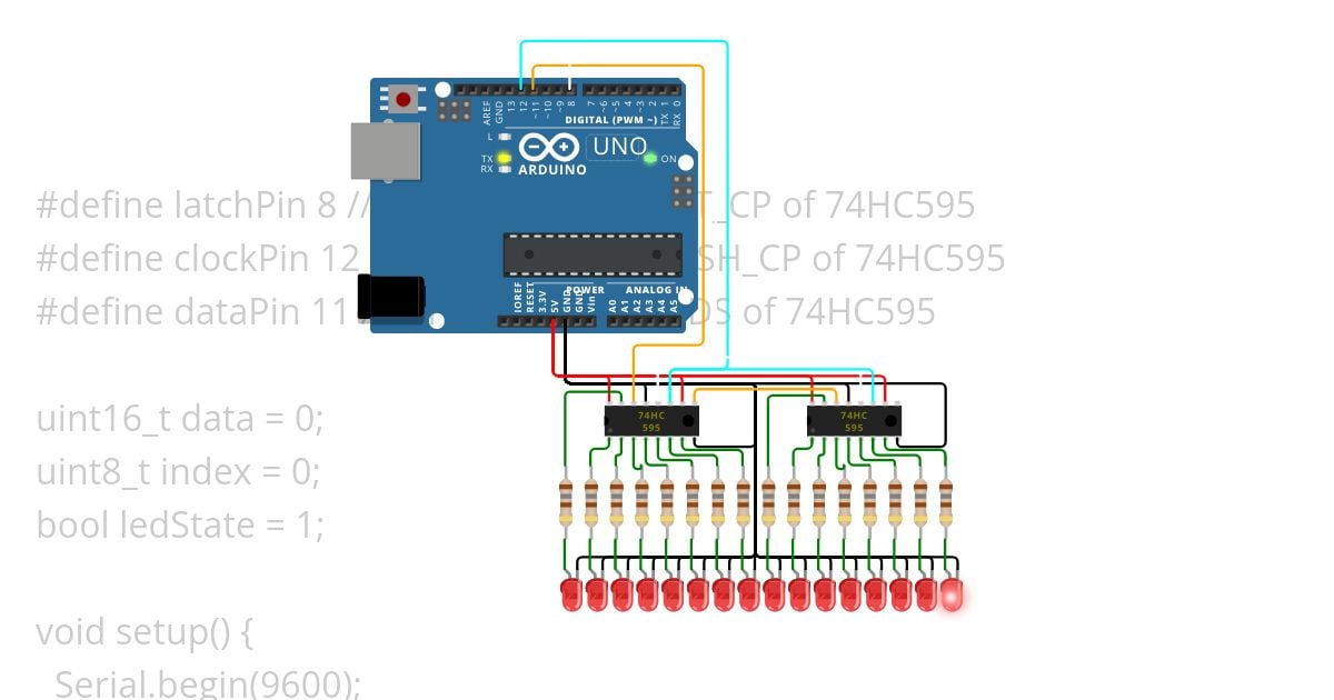 74HC595 Basic simulation