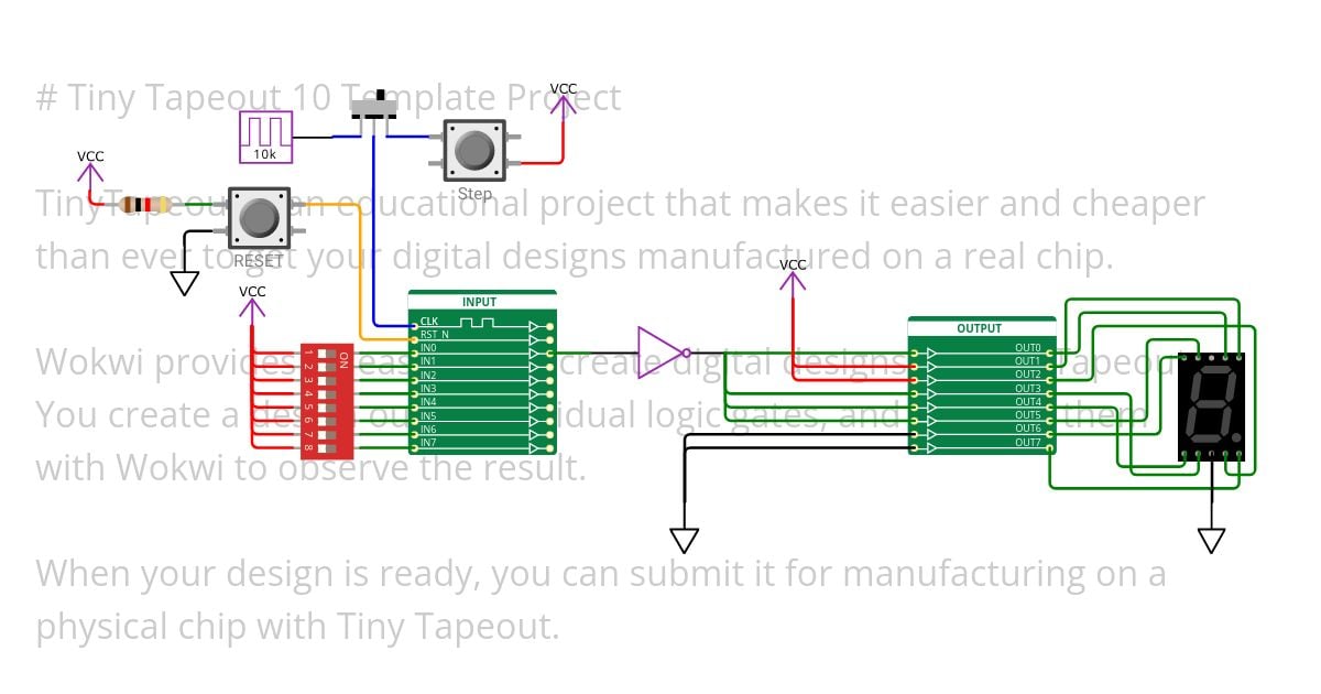 Tiny Tapeout Zero One simulation