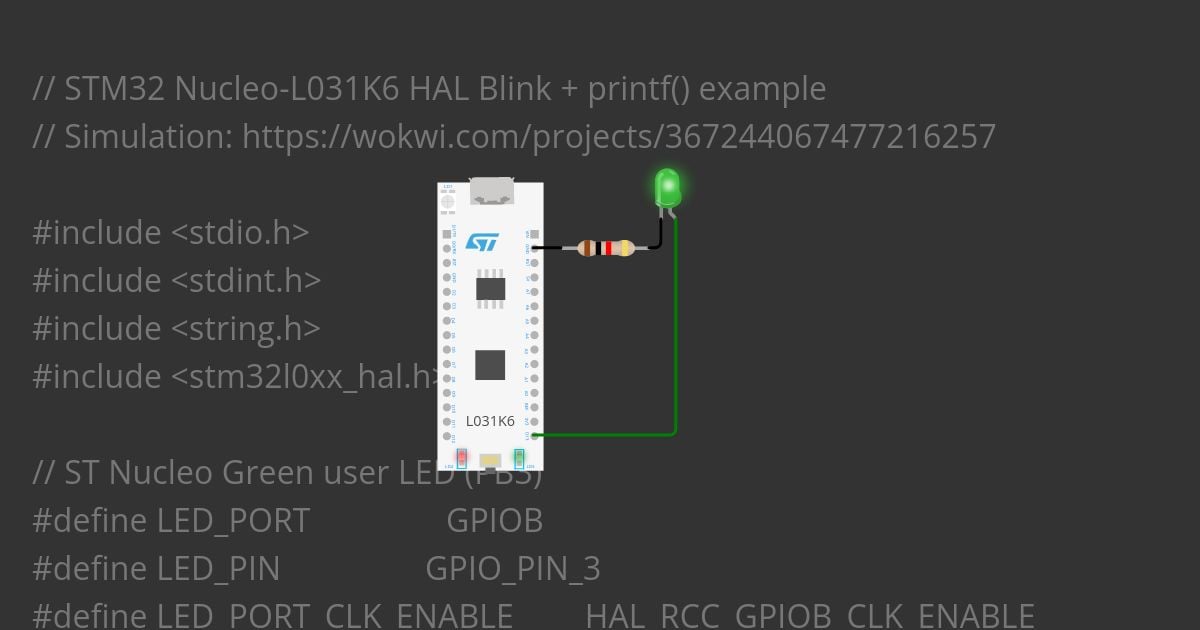 ST Nucleo L031 - HAL - C tutorial #1