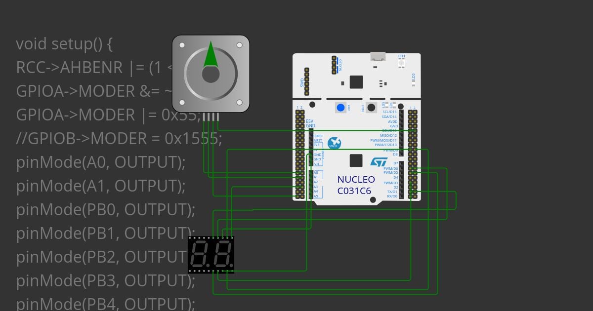 7Segment und schrittmotor