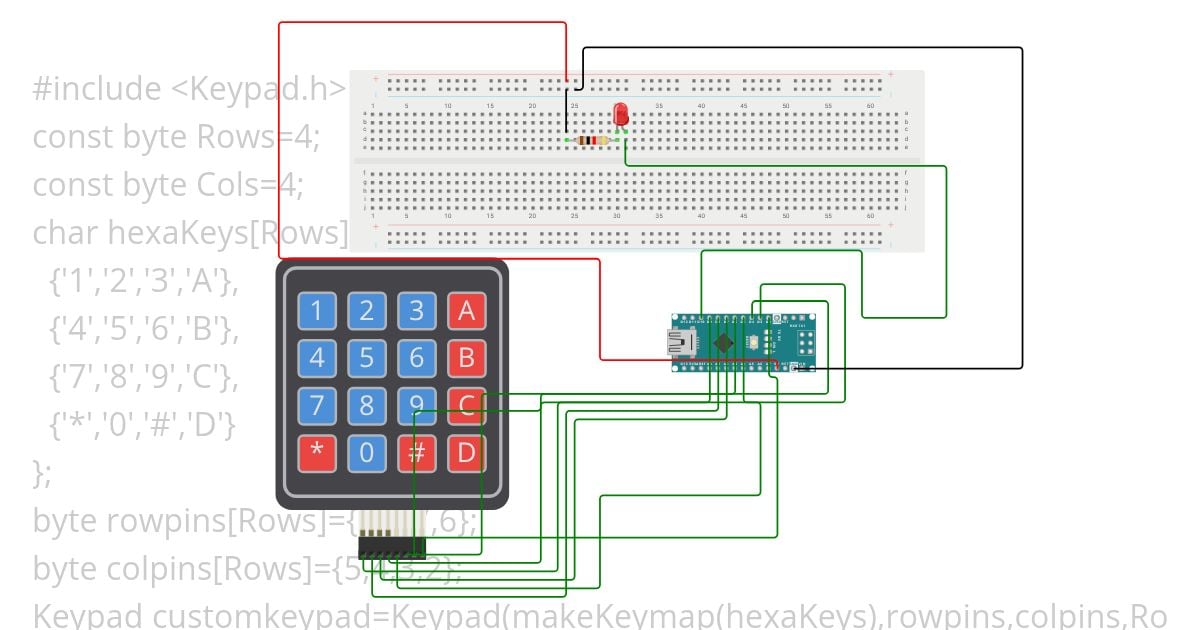 keypad with led simulation