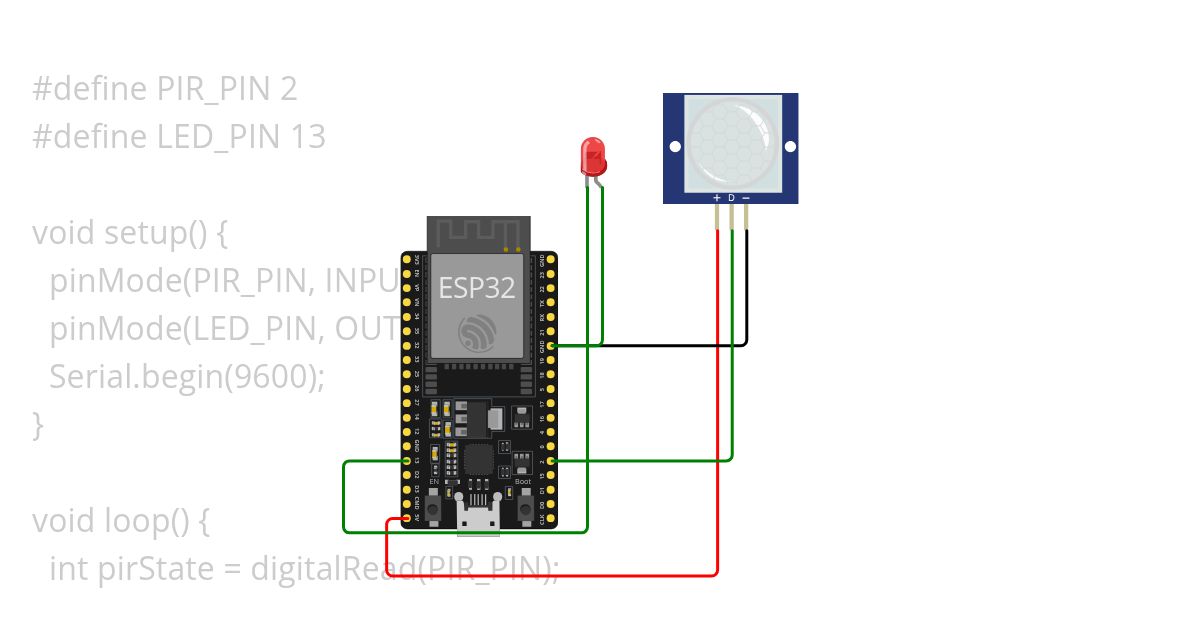 ข้อ 3: PIR Sensor เปิดไฟอัตโนมัติ simulation