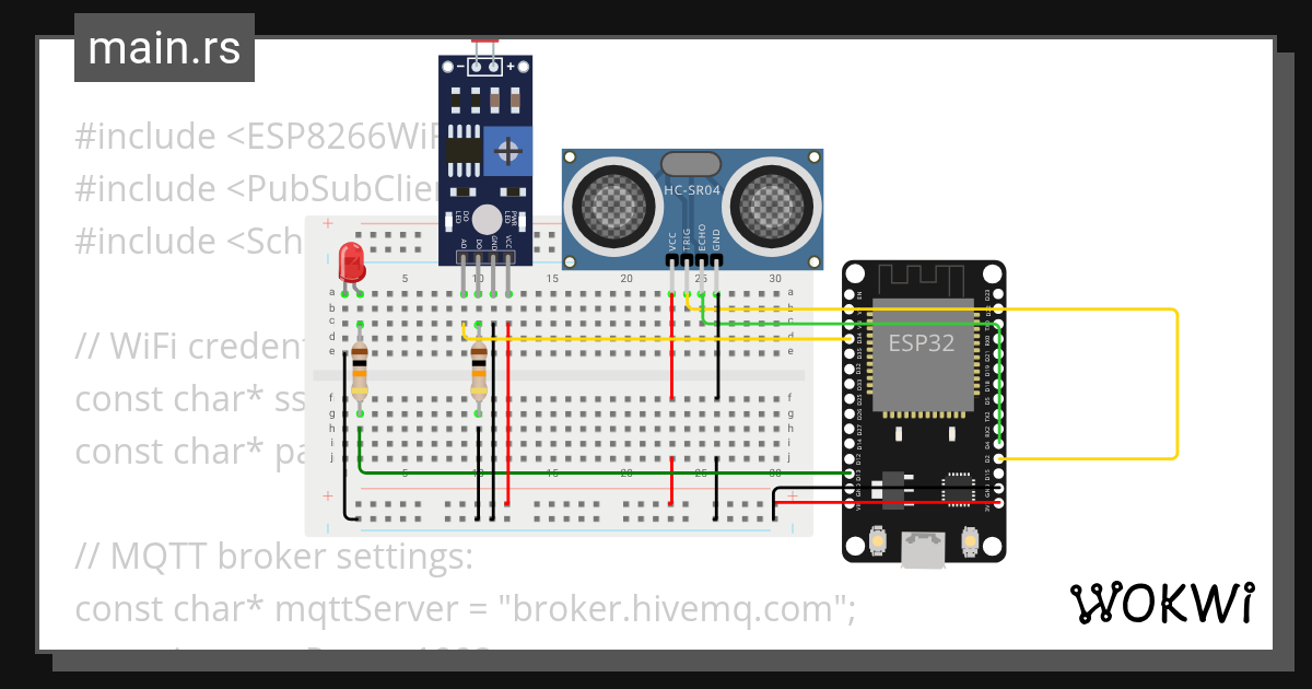 sensor with task using photoresistor and HC-SR04 Copy - Wokwi ESP32 ...