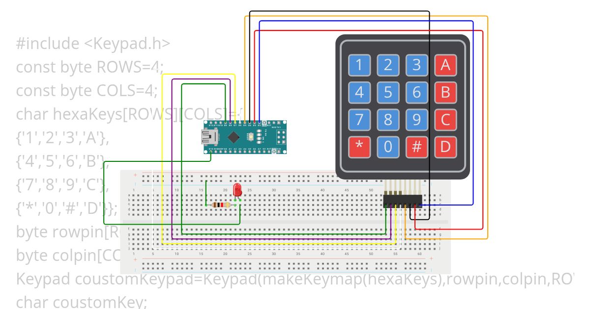 key padwith lED simulation