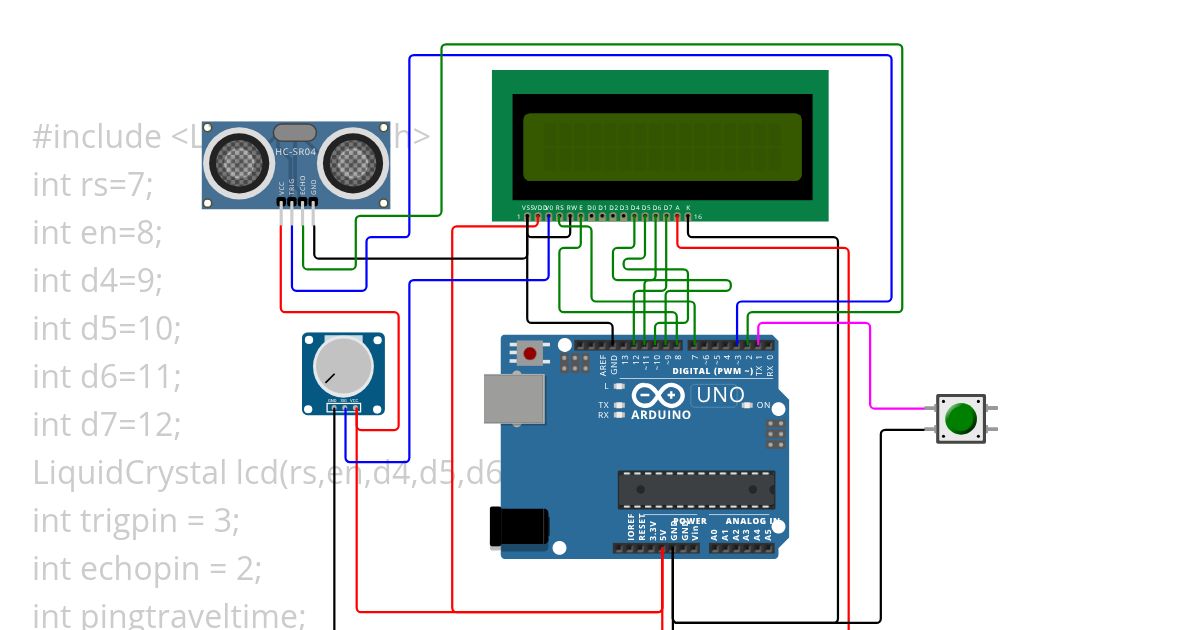 Distance on LCD simulation