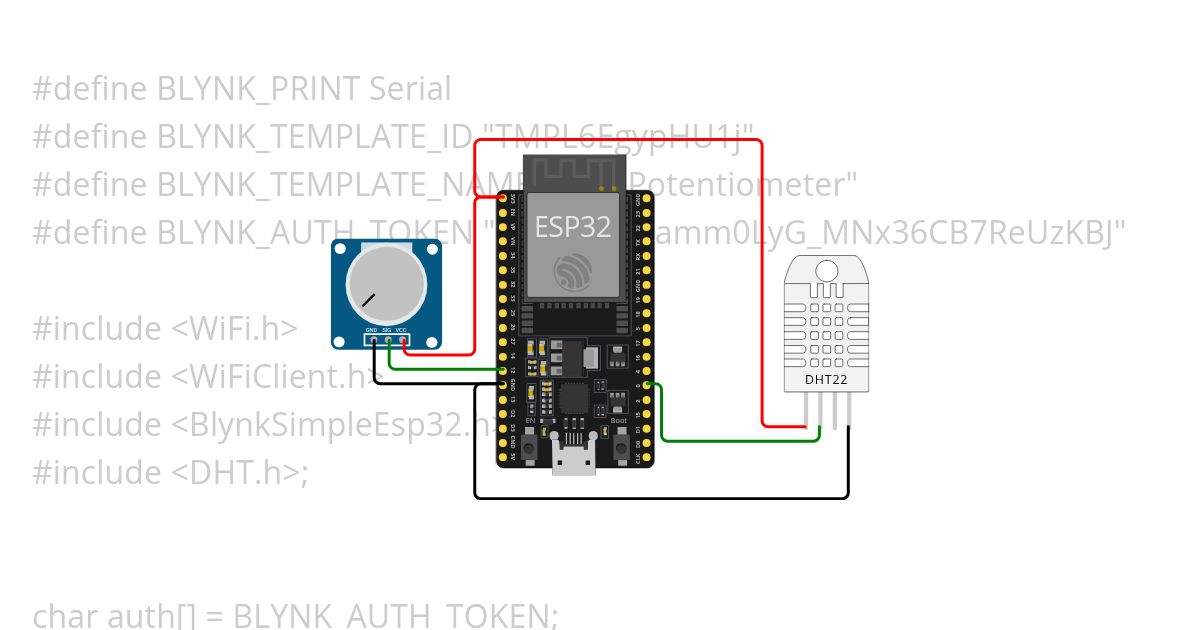 ESP32 Blynk DHT simulation