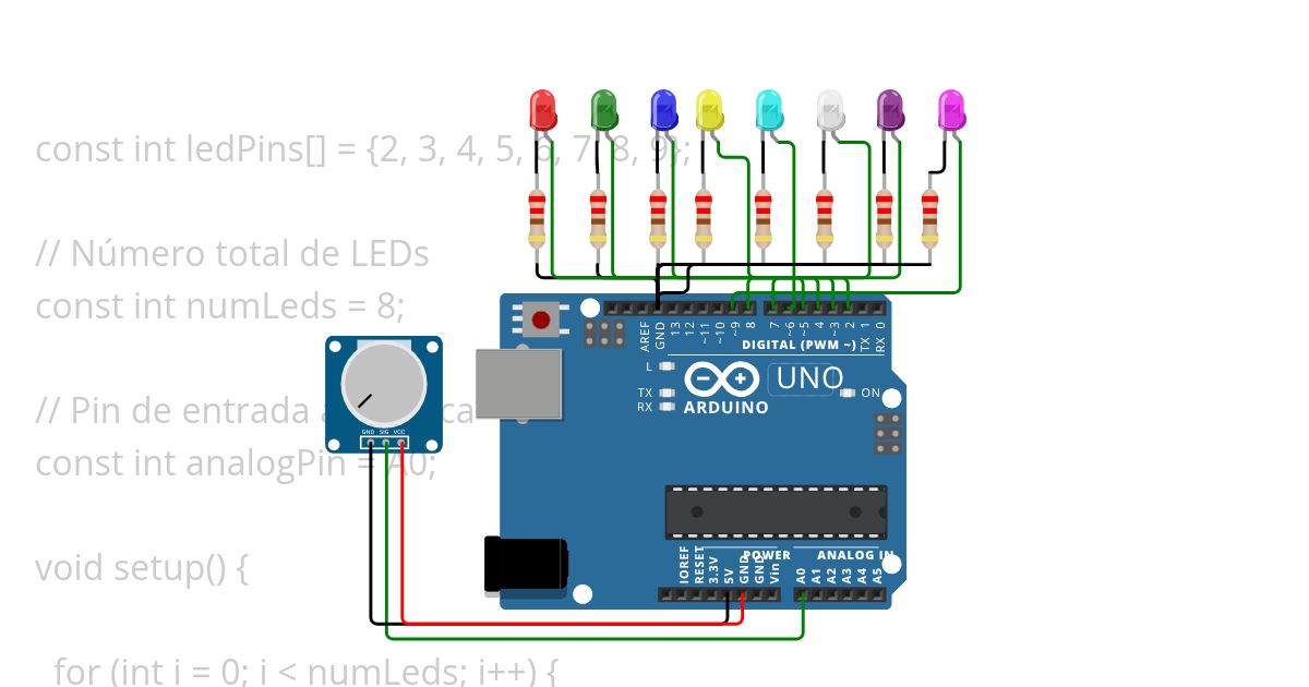 8 LEDS Copy simulation