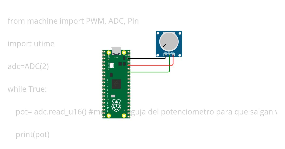 circuito que controle 1 entradas analógicas ( potenciómetro) simulation