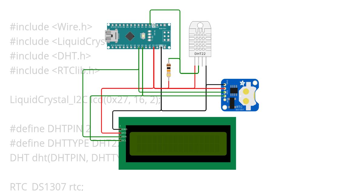 Digital clock with temperature and humidity meter simulation