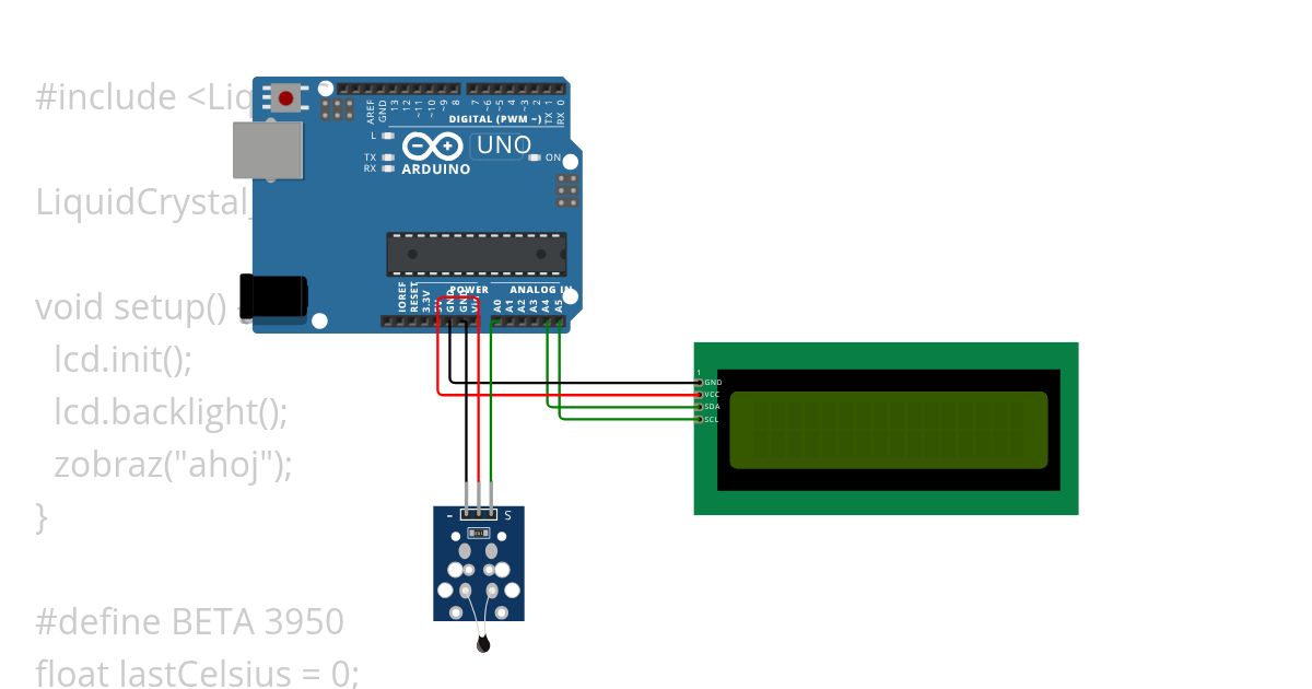 lcd  termistor simulation