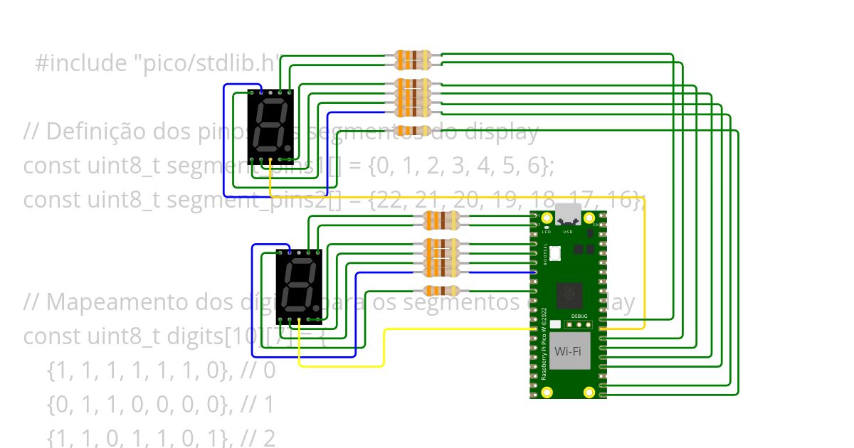 Display de 7 segmentos multi 2 simulation