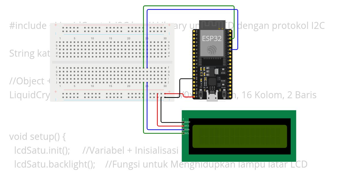 Kelas IoT - 37. Menggunakan LCD I2C simulation