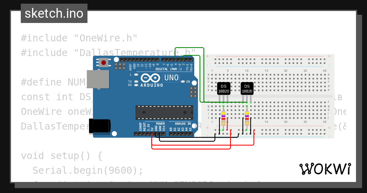 N4-DS18B20 - Wokwi ESP32, STM32, Arduino Simulator
