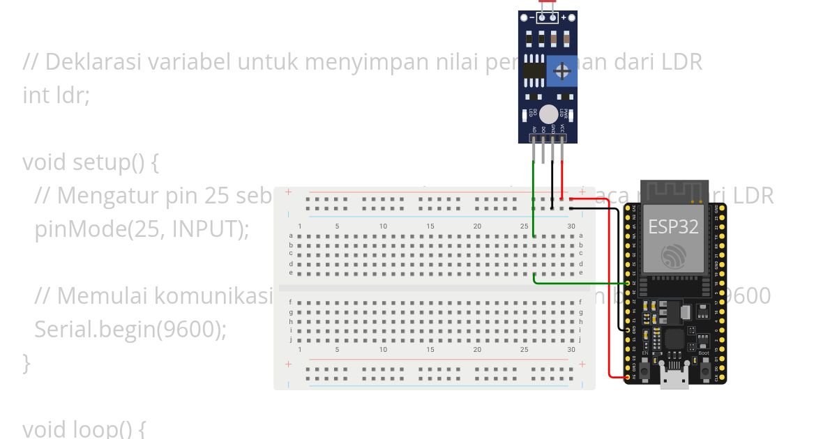 Kelas IoT - 46. Membaca nilai LDR simulation