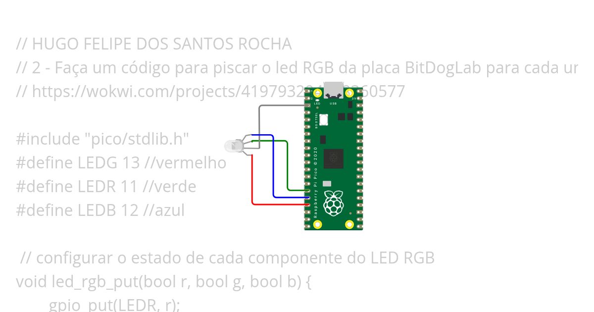 piscar o led RGB da placa BitDogLab simulation