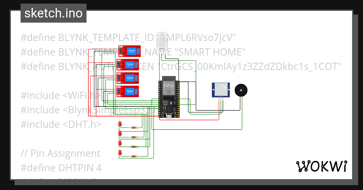Smart Home - Wokwi ESP32, STM32, Arduino Simulator