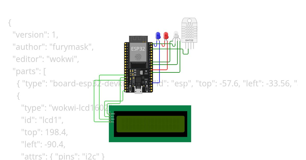 ESP-32 with RGBled for Internet Of Things simulation