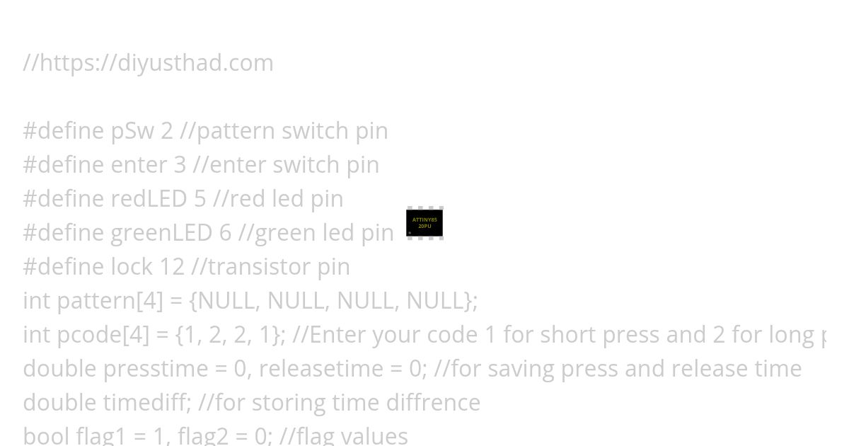 SCRECTH PATEREN LOCK ATTINY 85 simulation