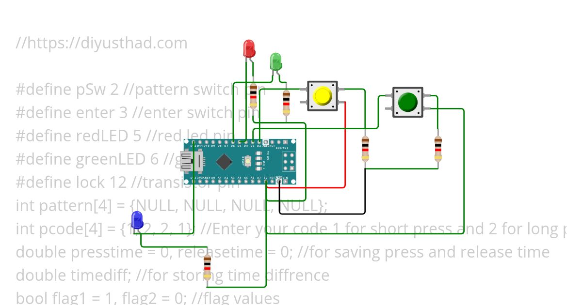 BUTTON PATEREN LOCK ARDU NANO simulation