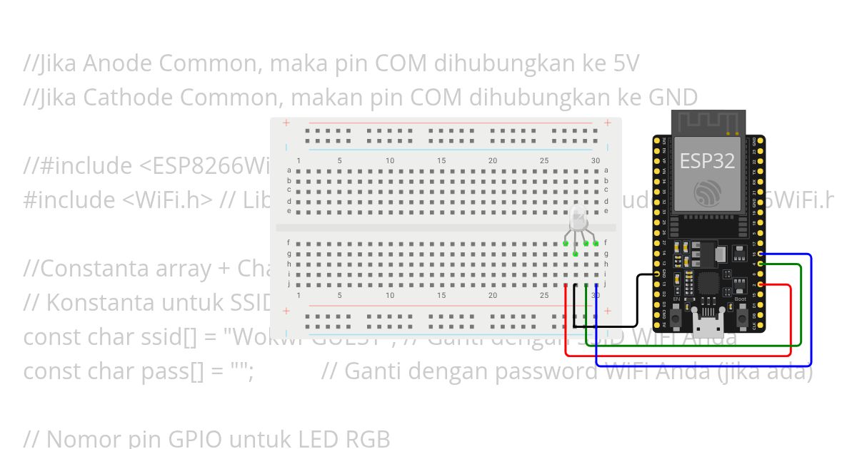 Kelas IoT - 63. Menampilkan Indikator WiFI ke LCD simulation