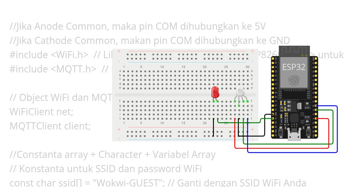 Kelas IoT - 67. Mengendalikan LED Menggunakan MQTT simulation
