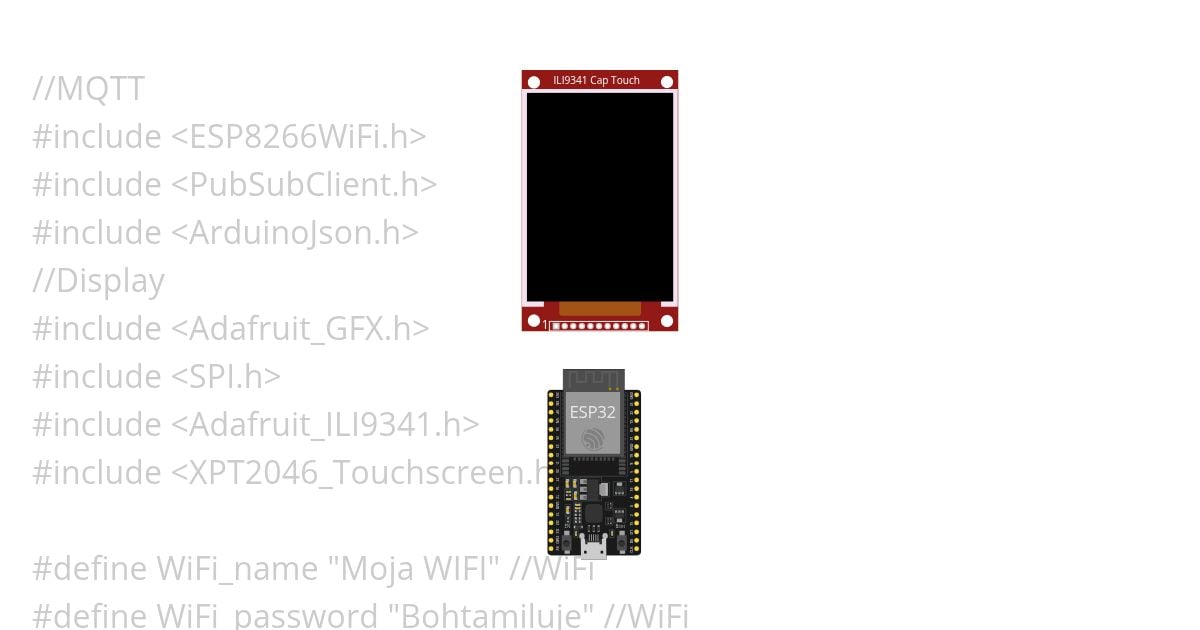 Raketa - TFT MQTT display simulation