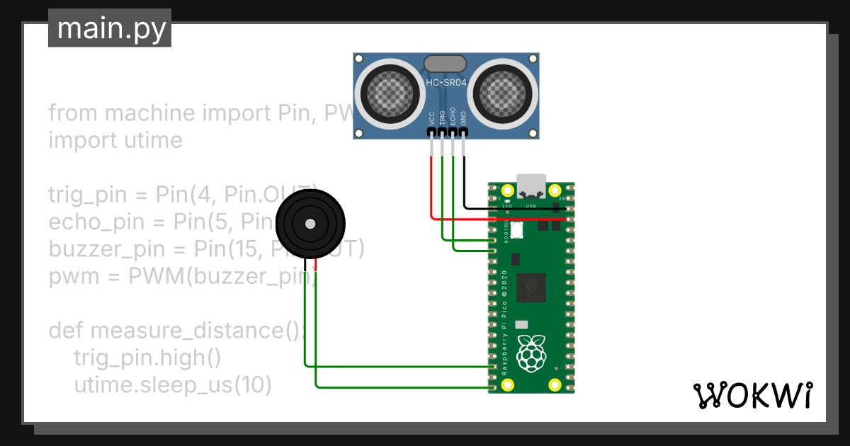 measuring distance using ultrasonic sensor - Wokwi ESP32, STM32 ...